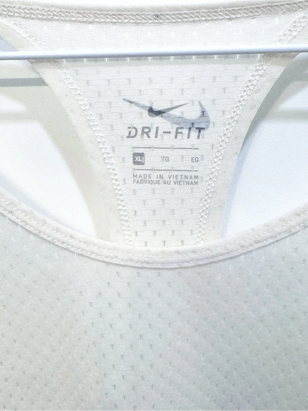 Nike Dri-FIT Open Back Mesh Running Workout Top off-white XL